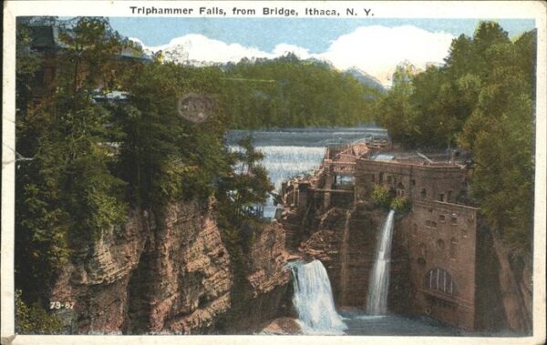 Ithaca New York Triphammer Falls from Bridge