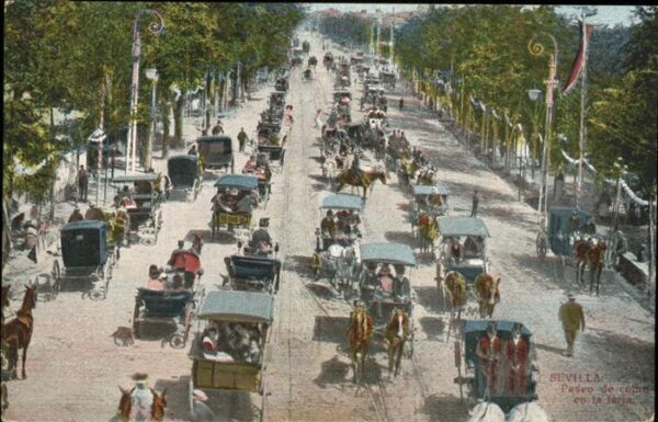 Sevilla Andalucia Paseo de coche en la feria