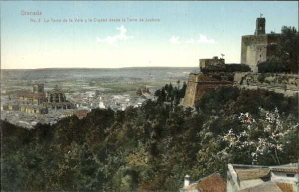 Granada Andalucia La Torre de la Vela y la Ciudad desde l