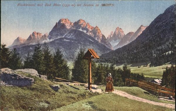 Bad Moos Sexten Sesto Suedtirol Fischleintal Wegekreuz Dolomiten