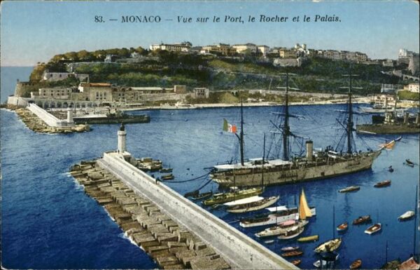 Monaco Vue sur le Port Rocher et le Palais qua