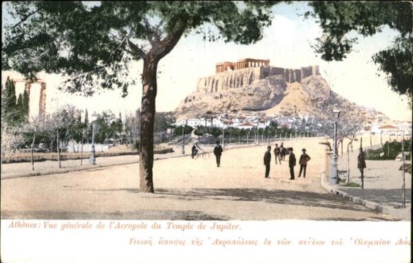 Athenes Athen Vue generale de l'Acropole du Temple de