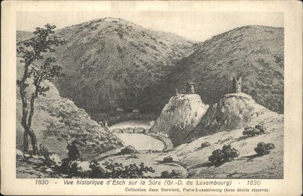 Esch-sur-Sure Vue historique vers 1830