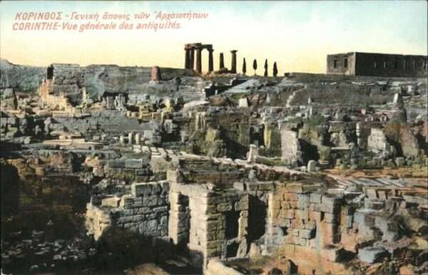Corinth Korinth Vue generale des antiquites antike Stät