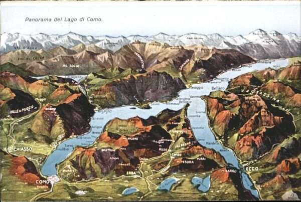 Lago di Como Übersichtskarte und Umgebung