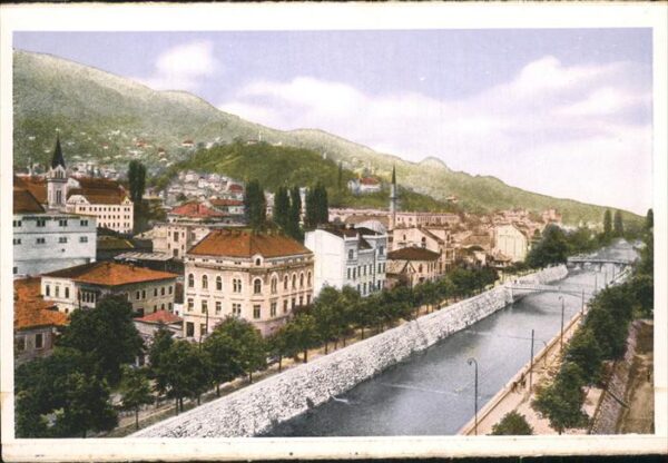 Sarajevo Miljacka sa okolicom Brücke