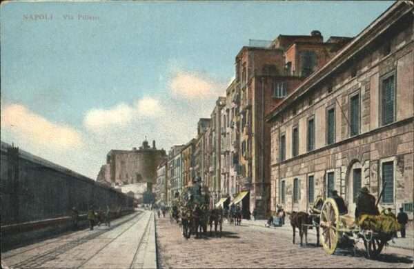 Napoli Neapel Via Piliero Pferdefuhrwerk