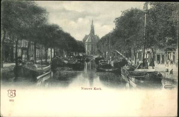 Amsterdam Niederlande Nieuwe Kerk Kirche Kanal Boot