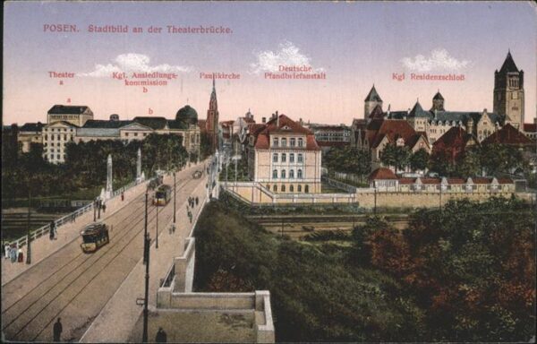 Posen Poznan Theaterbrücke Theater Paulikirche Pfand