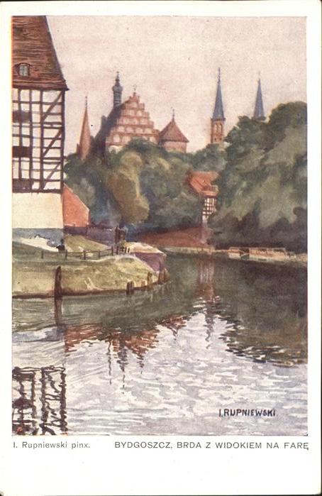 Bydgoszcz Pommern Brda z Widokiem na Fare Künstlerkarte I