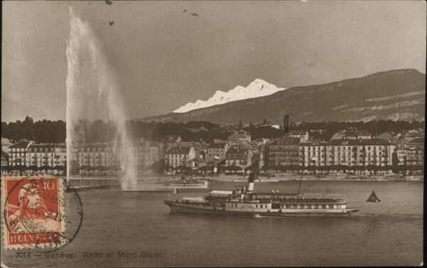 Dampfer Seitenrad Geneve Mont Blanc