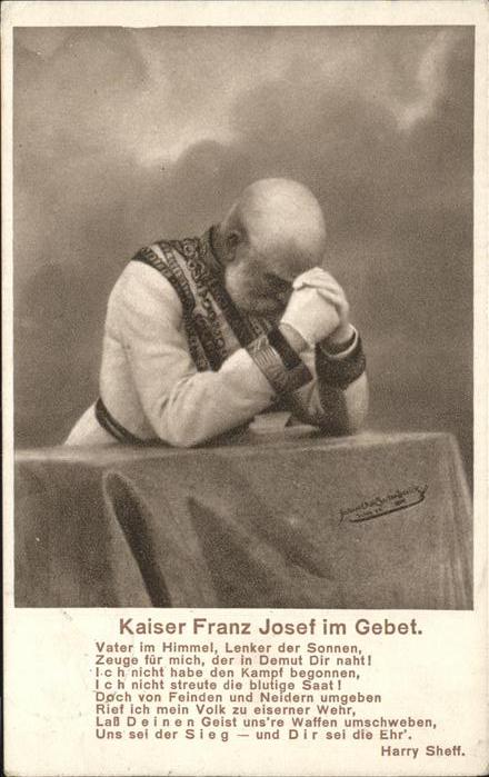 Adel Kaiser Franz Josef im Gebet