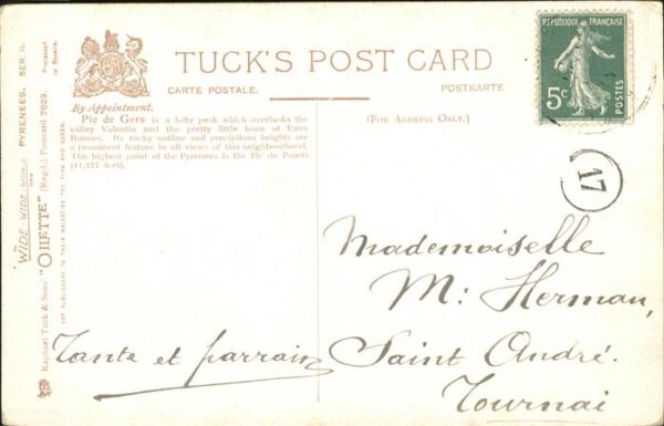 Verlag Tucks Oilette Nr. 7629 L. M. Long Pyrenes – Bild 2