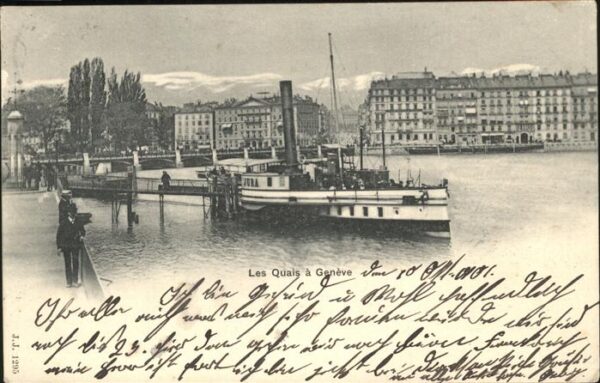 Dampfer Seitenrad Les Quais a Geneve