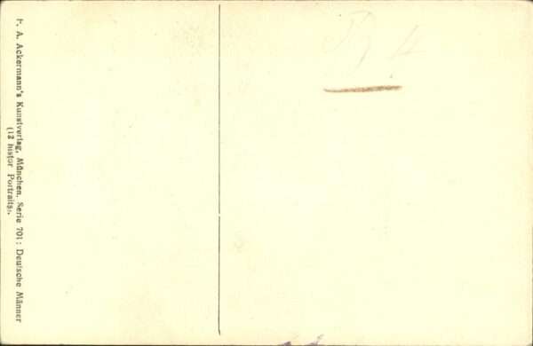 Verlag Ackermann Kuenstlerpostkarte Nr. Serie 701 Deutsche Männer Max von Schen – Bild 2