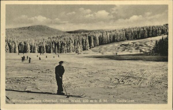 Golfsport Skifahrer Oberhof Thür. Wald Golfwiese