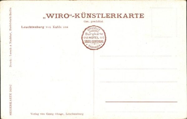 Verlag Wiedemann WIRO Nr. 2428C Leuchtenburg Kahla – Bild 2
