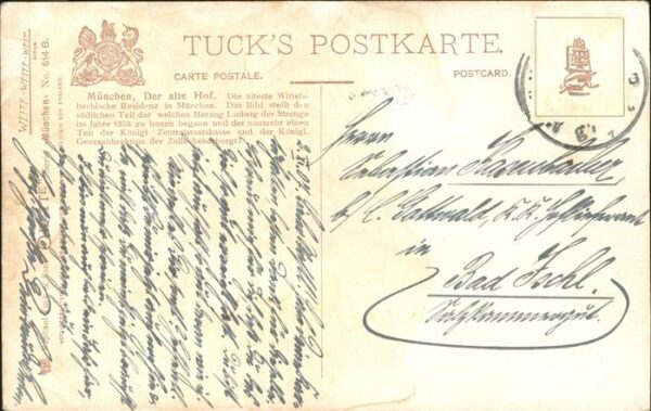 Verlag Tucks Oilette Nr. 614 Charles F. Flower Alter Hof München – Bild 2