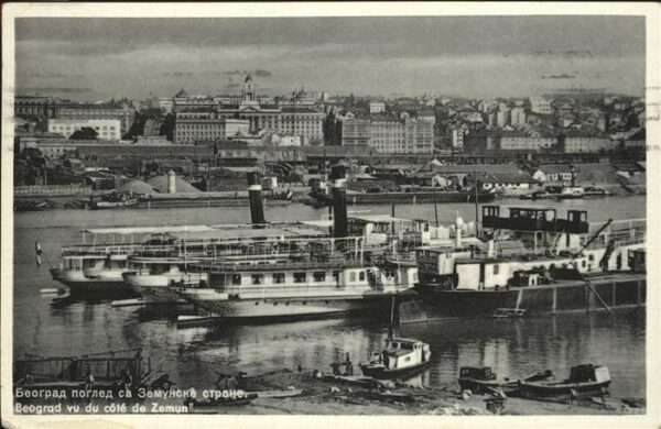 Dampfer Binnenschifffahrt Beograd vu du cote de Zemun