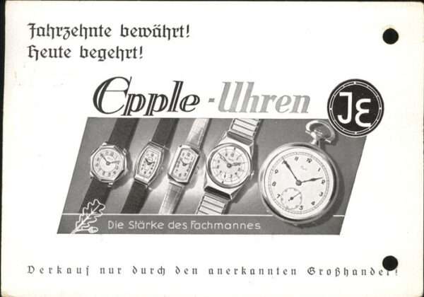 Werbung Reklame Epple Uhren