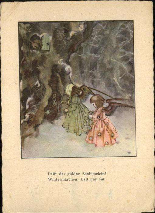 Engel goldener Schlüssel Wintermärchen