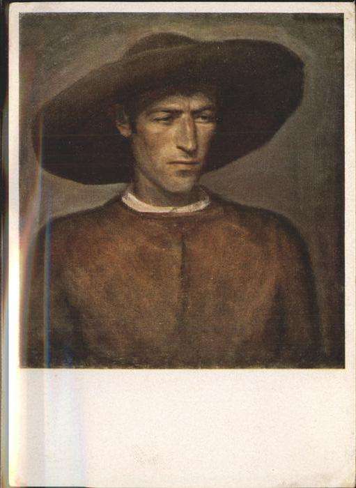 Kuenstlerkarte Ludwig Angerer Tiroler Bauer Kunstausst