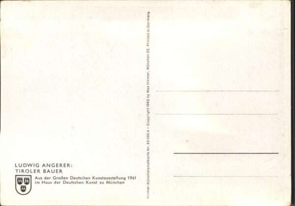 Kuenstlerkarte Ludwig Angerer Tiroler Bauer Kunstausst – Bild 2