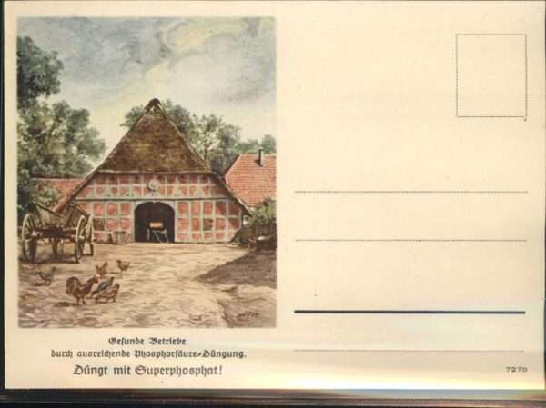 Werbung Reklame Superphosphat Bauernhof