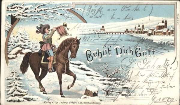 Trompeter Scheffel Pferd Winter Sachsenhausen