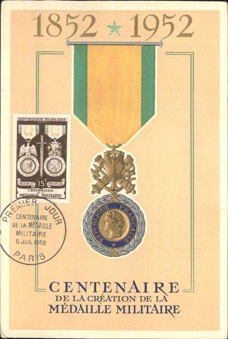 Militaria Frankreich Centenaire Medaille Militaire 1952