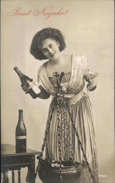 Neujahr Sekt Frau