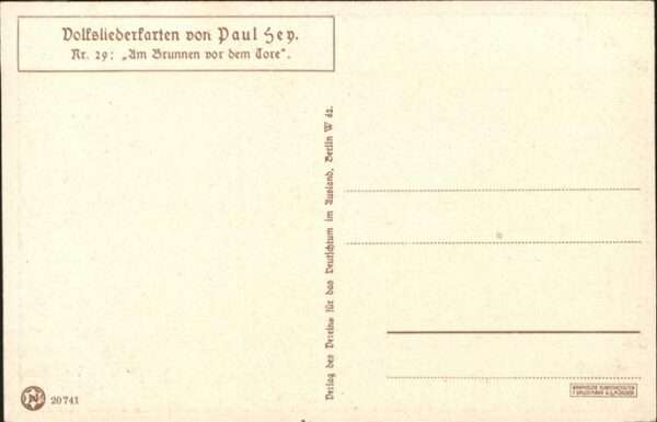 Hey Paul Nr. 29 Volksliedkarte Am Brunnen vor dem To – Bild 2