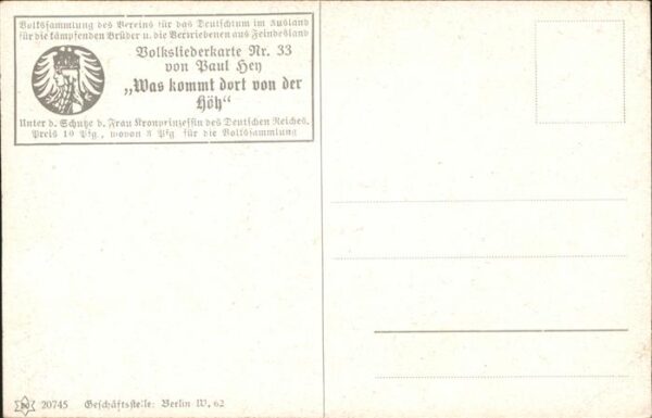 Hey Paul Nr. 33 Volksliedkarte Was kommt dort von de – Bild 2