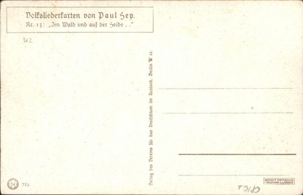 Hey Paul Nr. 13 Volksliedkarte Im Wald und auf der H – Bild 2