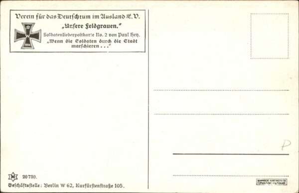 Hey Paul Nr. 2 Soldatenliederpostkarte – Bild 2