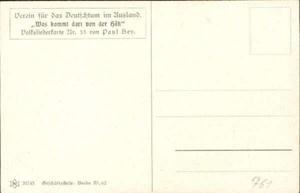Hey Paul Nr. 33 Volksliederkarte Was kommt dort von – Bild 2