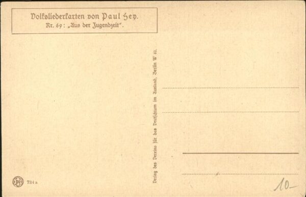 Hey Paul Nr. 69 Volksliederkarte Aus der Jugendzeit – Bild 2