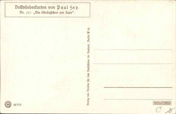 Hey Paul Nr. 52 Volksliederkarte Ein Sträußchen am H – Bild 2