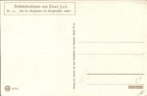 Hey Paul Nr. 54 Volksliederkarte Als der Großvater d – Bild 2