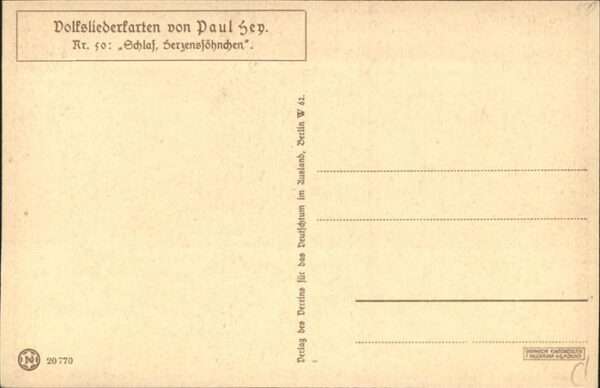 Hey Paul Nr. 50 Volksliederkarte Schlaf Herzenssöhnc – Bild 2