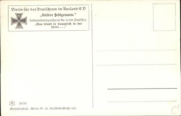 Hey Paul Nr. 6 Soldatenliederpostkarte – Bild 2