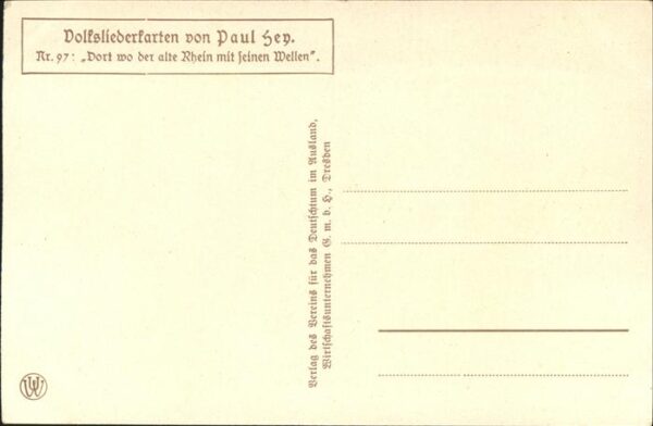Hey Paul Nr. 97 Volksliederkarte Dort wo der alte Rh – Bild 2