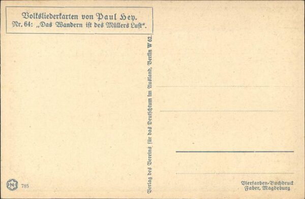 Hey Paul Nr. 64 Volksliederkarte Das Wandern ist des – Bild 2