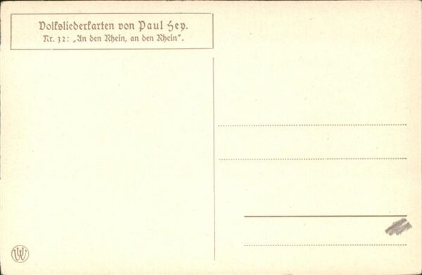 Hey Paul Nr. 32 Volksliederkarte An den Rhein an der – Bild 2