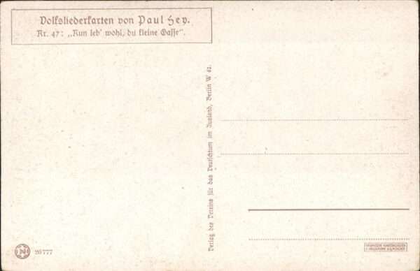 Hey Paul Nr. 47 Volksliederkarte Nun leb wohl du kle – Bild 2