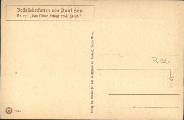 Hey Paul Nr. 75 Volksliederkarte Das Lieben bringt g – Bild 2
