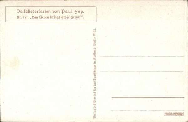 Hey Paul Nr. 75 Volksliederkarte Das Lieben bringt g – Bild 2