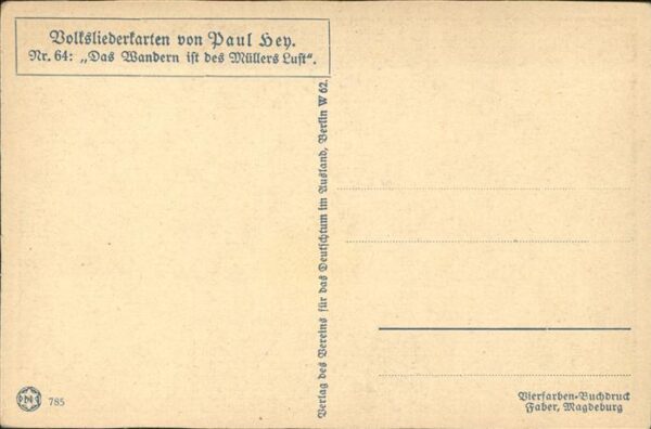 Hey Paul Nr. 64 Volksliederkarte Das Wandern ist des – Bild 2