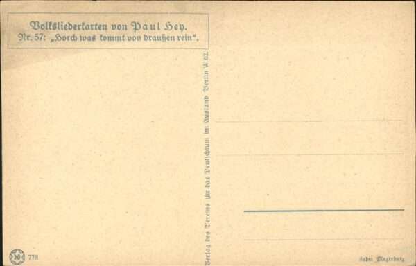 Hey Paul Nr. 57 Volksliederkarte Horch was kommt von – Bild 2