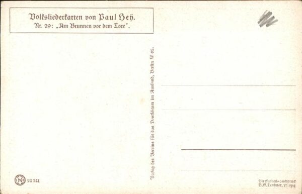 Hey Paul Nr. 29 Volksliederkarte Am Brunnen vor dem – Bild 2